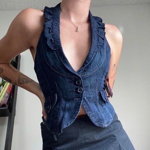 Deadstock candies denim halter/vest with tags